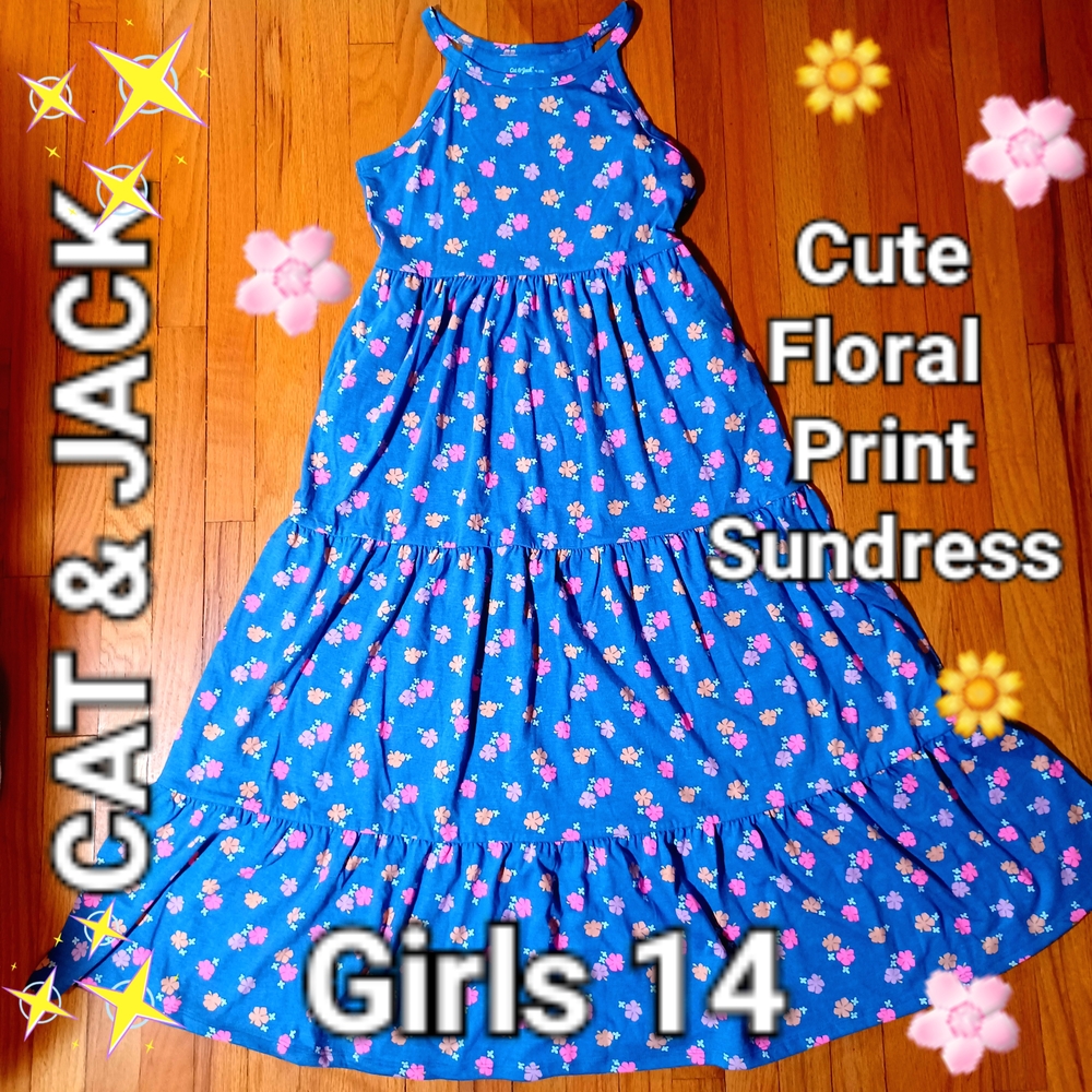 Cat & Jack Blue Floral Print Sundress